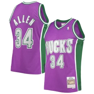 Ray Allen Milwaukee Bucks 2001/02 Hardwood Classics Superbe Swingman Jersey Purple - Vêtement de fan emblématique - Montrez votre amour pour l'équipe