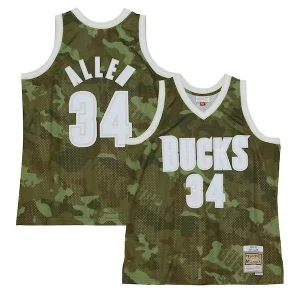 Ray Allen Milwaukee Bucks Charming Hardwood Classics 2000/01 Ghost Green Swingman Jersey Camo - Édition limitée - Uniques dans leur genre