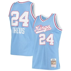 Reggie Theus Sacramento Kings 1985/86 Hardwood Classics Swingman Jersey Distingué Light Blue - Événement exclusif - Soyez l'un des premiers à avoir ce maillot