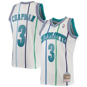 Rex Chapman Charlotte Hornets 1988/89 Hardwood Classics Uniques Swingman Jersey White - Édition limitée - Uniques dans leur genre