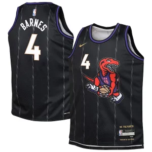 Scottie Barnes Toronto Raptors Nike Tendance Youth 2024/25 Swingman Player Jersey City Edition Black - Pour les joueurs de basketball amateurs - Adapté à tous les styles de jeu