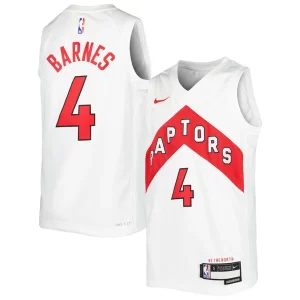 Scottie Barnes Toronto Raptors Nike Youth Swingman Jersey Association Collectible Edition White/Red - Maillot de championnat - Revivez les victoires glorieuses