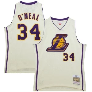 Shaquille O'Neal Los Angeles Confortable Lakers Chainstitch Swingman Jersey Cream - Nouvelle arrivée - Êtes-vous prêt pour la saison ?