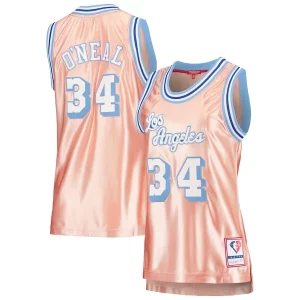 Shaquille O'Neal Los Angeles Lakers Women's Distingué 75th Anniversary Rose Gold 1996 Swingman Jersey Pink - Maillot de championnat - Revivez les victoires glorieuses
