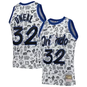 Shaquille O'Neal Orlando Magic 1994/95 Dashing Hardwood Classics Doodle Swingman Player Jersey White - Maillot de championnat - Revivez les victoires glorieuses