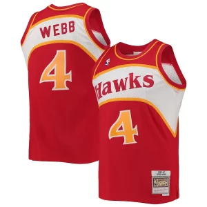 Spud Commémoratif Webb Atlanta Hawks Hardwood Classics Swingman Jersey Red - Pour les joueurs de basketball amateurs - Adapté à tous les styles de jeu
