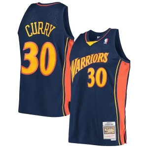 Stephen Curry Golden State Warriors Hardwood Classics Collectible Swingman Jersey Navy/White - Édition commemorative - Souvenez-vous des moments inoubliables