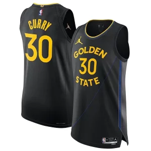Stephen Curry Golden State Warriors Jordan Brand 2024/25 Authentic Jersey Statement Sophistiqué Edition Black - Pour les fans de la ligue - Un maillot authentique de la compétition