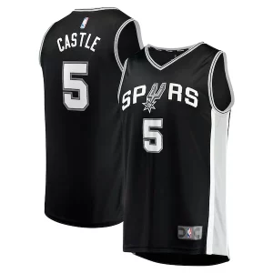 Stephon Castle San Classique Antonio Spurs 2024 NBA Draft Fast Break Player Jersey Icon Edition Black - Confort et style combinés - Pour un look exceptionnel