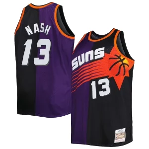 Steve Nash Phoenix Vibrant Suns Big & Tall Hardwood Classics 1996/97 Split Swingman Jersey Purple/Black - Confort et style combinés - Pour un look exceptionnel