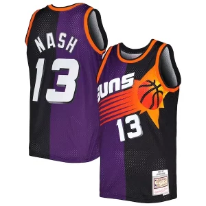 Steve Nash Phoenix Suns Hardwood Classics Superbe 1996/97 Split Swingman Jersey Purple/Black - Maillot de championnat - Revivez les victoires glorieuses