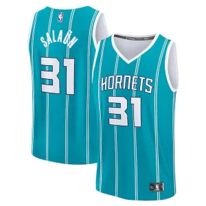 Tidjane Salaun Charlotte Hornets 2024 NBA Charming Draft Fast Break Player Jersey Icon Edition Teal - Vêtement de fan emblématique - Montrez votre amour pour l'équipe