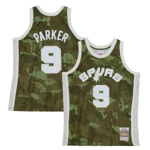 Tony Parker San Antonio Spurs Collectible Hardwood Classics 2000/01 Ghost Green Swingman Jersey Camo - Collectionner ce maillot rare - Augmentez la valeur de votre collection