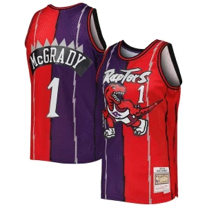 Tracy Haut de gamme McGrady Toronto Raptors Hardwood Classics 1998/99 Split Swingman Jersey Purple/Red - Design innovant - Écarte-vous du commun des mortels