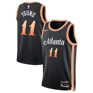 Trae Young Atlanta Hawks Nike Unisex 2022/23 Swingman Incontournable Jersey City Edition Black - Idéal pour les soirées de sport - Montrez votre style