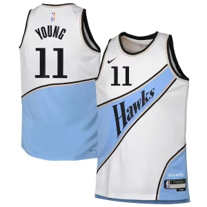 Trae Young Atlanta Hawks Nike Youth Captivant 2024/25 Swingman Player Jersey City Edition White - Stock limité - Commandez vite votre maillot exclusif