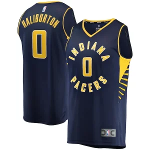 Tyrese Haliburton Indiana Confortable Pacers Fast Break Replica Jersey Icon Edition Navy - Vêtement de fan emblématique - Montrez votre amour pour l'équipe