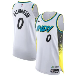 Tyrese Haliburton Indiana Pacers Nike 2024/25 Authentic Player Jersey City Edition Élégant White - Maillot de qualité supérieure - Durable et résistant