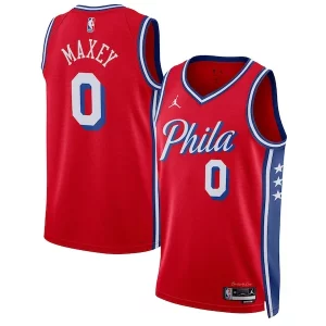 Tyrese Maxey Philadelphia 76ers Jordan Brand Unisex Swingman Jersey Statement Magnifique Edition Red - Maillot authentique - Reproduit avec soin