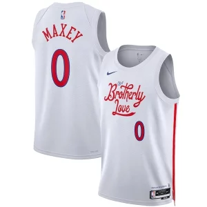 Tyrese Maxey Philadelphia 76ers Nike Unisex 2022/23 Swingman Jersey Dashing City Edition White - Maillot de marque reconnue - Faites confiance à la qualité