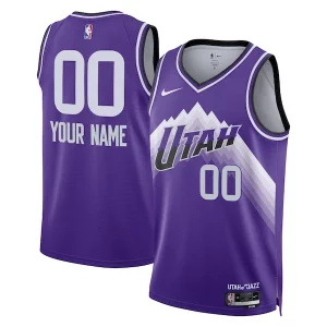 Utah Jazz Nike Unisex Confortable 2023/24 Custom Swingman Jersey Purple City Edition - Édition commemorative - Souvenez-vous des moments inoubliables