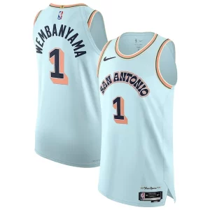Victor Wembanyama San Antonio Spurs Nike Collectible 2024/25 Authentic Player Jersey City Edition Light Blue - Design innovant - Écarte-vous du commun des mortels
