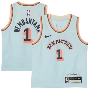 Victor Wembanyama San Antonio Spurs Nike Preschool 2024/25 Swingman Player Jersey City Edition Light Superbe Blue - Livraison gratuite - Économisez sur les frais d'expédition