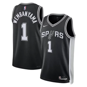 Victor Wembanyama San Antonio Spurs Nike Unisex Exceptionnel 2023 NBA Draft First Round Pick Swingman Jersey Icon Edition Black - Vêtement de fan emblématique - Montrez votre amour pour l'équipe