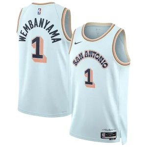 Victor Wembanyama San Antonio Spurs Nike Unisex 2024/25 Premium Swingman Player Jersey City Edition Light Blue - Design innovant - Écarte-vous du commun des mortels