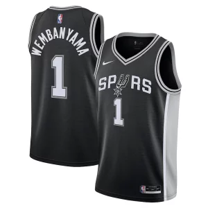 Victor Wembanyama San Antonio Premium Spurs Nike Youth 2023 NBA Draft First Round Pick Swingman Jersey Icon Edition Black - Nouvelle arrivée - Êtes-vous prêt pour la saison ?
