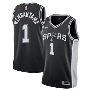 Victor Wembanyama San Antonio Haut de gamme Spurs Nike Youth Swingman Jersey Icon Edition Black - Idéal pour les soirées de sport - Montrez votre style