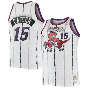 Vince Carter Toronto Raptors 1998/99 Big & Classique Tall Hardwood Classics Swingman Jersey White/Purple - Pour les matchs d'athlétisme - Restez frais et confortable