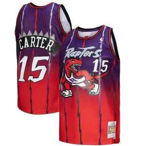 Vince Carter Toronto Magnifique Raptors 1998/99 Hardwood Classics Fadeaway Swingman Player Jersey Red/Purple - Idéal pour les soirées de sport - Montrez votre style