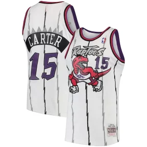 Vince Carter Toronto Raptors 1998/99 Hardwood Classics Swingman Jersey White/Purple Incontournable - Stock limité - Commandez vite votre maillot exclusif