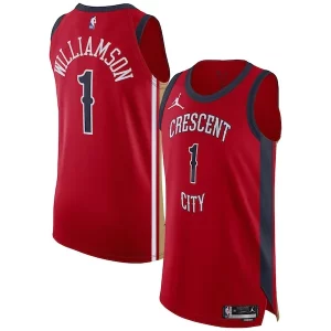 Zion Williamson New Orleans Pelicans Jordan Brand Exceptionnel Authentic Jersey Association Edition Red - Fait à la main - Un produit unique et de qualité